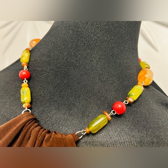 Wrapper, size medium, chocolate beaded halter dress, in good preloved condition - Picture 4 of 4